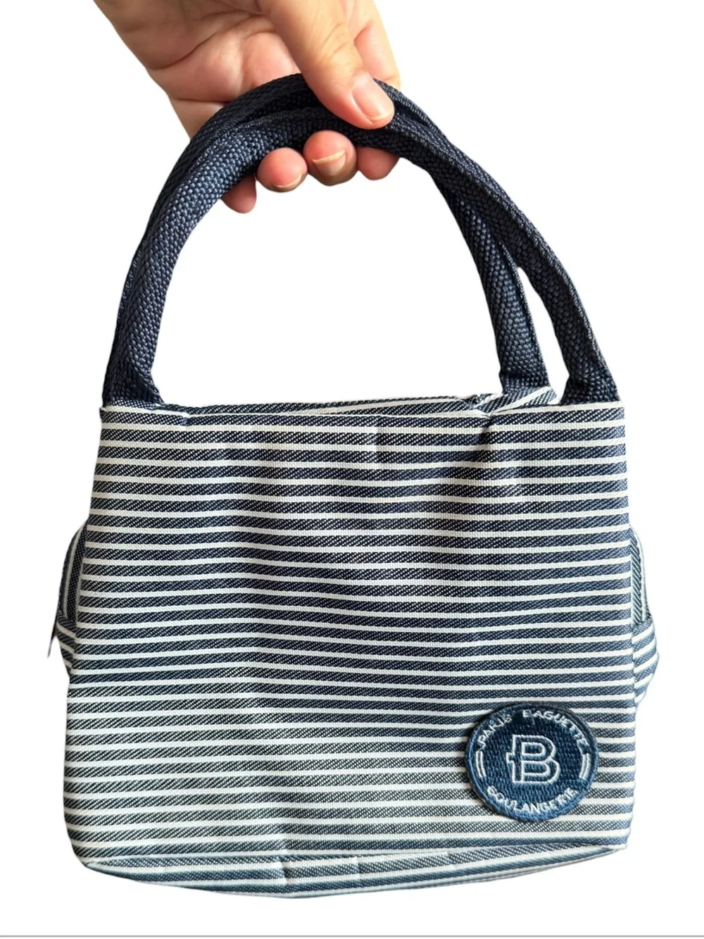 Paris Baguette Striped Navy and White Lunch Bag